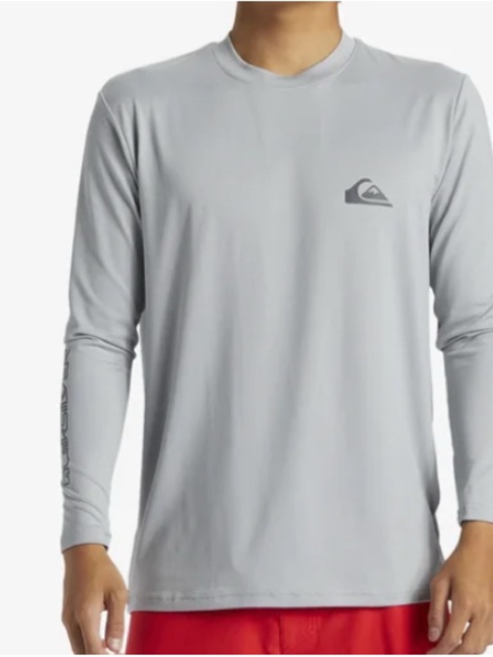 Quiksilver Upf Rash Gaurd Light Gray Heather Logo Pullover